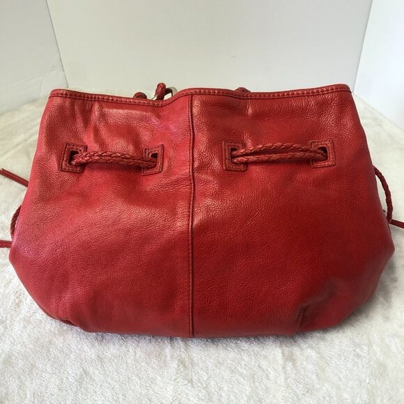 ELLIOTT Lucca Red Leather Shoulder Bag - Picture 2 of 12